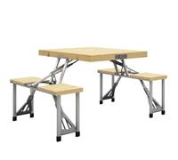 Outsunny - Ensemble table et chaise de camping - Bois de sapin - 86x72.5x67cm - Bois naturel