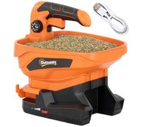 Outsunny Épandeur sans fil, 3,3 l avec largeur de dispersion réglable, débit réglable à 8 vitesses, câble de charge USB pour engrais, graines de gazon, sel et grain couvre jusqu'à 800 ㎡, orange