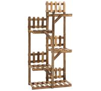 Outsunny - Étagère à fleurs - Bois de sapin - 60x30x130cm - Bois naturel