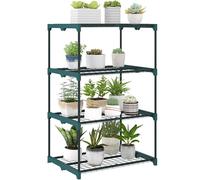 Outsunny Étagère à fleurs en acier 4 niveaux intérieur et extérieur, support de plantes, étagère à plantes pour jardin, balcon, salon, 67 x 49 x 105 cm, vert