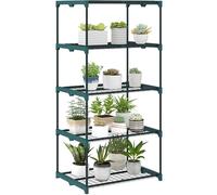 Outsunny Étagère à fleurs en acier 5 niveaux intérieur et extérieur, support de plantes, étagère à plantes pour jardin, balcon, salon, 67 x 49 x 138 cm, vert