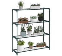 Outsunny Étagère à Fleurs Supports de Pots Porte Plante 4 niveaux, intérieur et extérieur en acier, dim. 89L x 28l x 107H cm, vert
