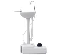 Outsunny Évier à main portable – Pompe à pied, réservoir d'eau 17L, porte-serviette – gris