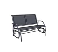 Outsunny Fauteuil À Bascule 2 Places Banc De Jardin À Bascule Banc De Parc Métal Meuble De Jardin Noir 120 X 70 X 88 Cm Multicolore