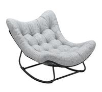 Outsunny Fauteuil à Bascule de Jardin Forme d'Œuf Résine Tressée Gris