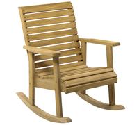Outsunny Fauteuil à bascule en bois de sapin 64x86x85 cm Marron