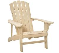 Outsunny - fauteuil de jardin - Bois - 78x89x88cm - Beige