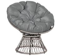 Outsunny - fauteuil design - Résine tressée - 87x97x86cm - Gris