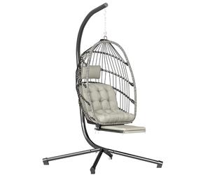 Outsunny Fauteuil Suspendu avec Support Pliant Appuie-Tête Gris Clair