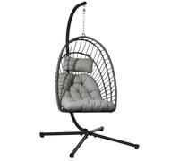 Outsunny - Fauteuil suspendu de jardin - Acier - 100x131x194cm - Gris