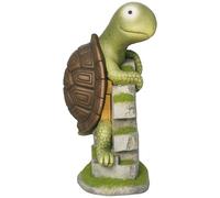 Outsunny Figurine de jardin "Petite Tortue", décoration de jardin, résistante aux intempéries, incl. lumière solaire