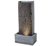 Outsunny Fontaine 2 niveaux Fontaine de jardin avec éclairage LED Pompe Effet granit 37,5 x 22 x 80 cm