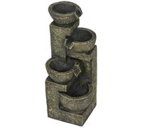 Outsunny Fontaine de jardin Fontaine d'eau Fontaine, vitesse réglable, 25 x 24 x 60 cm, Noir