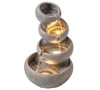 Outsunny Fontaine extérieure en résine 4 niveaux avec éclairage LED Pompe Effet pierre 35 x 32 x 50 cm