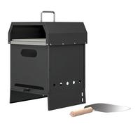 Outsunny Four à pizza extérieur 3 en 1 à bois, four 2 niveaux avec pierre, poignées et pelle