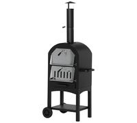 Outsunny Four à Pizza Extérieur au Charbon de Bois - Cheminée Noir Gris