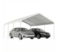 Outsunny Garage de voiture pour extérieur 5 x 6 m avec ouverture extra large, auvent de voiture avec tirants et cadre en acier galvanisé, résistant aux rayons UV, tente de garage pour SUV camion