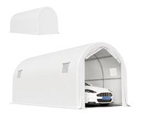 Outsunny Garage extérieur pour voiture 3x6 m imperméable avec tissu PE résistant, structure en métal galvanisé, UPF 30+, blanc