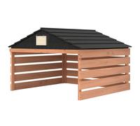 Outsunny Garage pour robot tondeuse en bois Abri avec toit en pignon étanche pour tondeuse 79 x 74 x 54 cm Rouge-brun