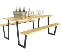 Outsunny Garniture de tente de bière en bois 3 pièces Garniture de tente de fête avec table de bière Banc de bière