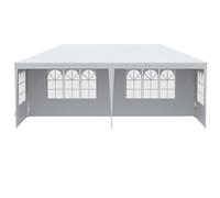 Outsunny Gazebo de Jardin pour Événements avec 4 Parois Amovibles avec Fenêtres, 5,8x2,9x2,5m, Blanc