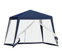 Outsunny Gazebo imperméable avec moustiquaire 3x3m Bleu