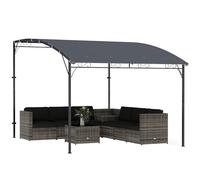 Outsunny Gazebo Pergola 3,8 x 2,8 m avec 16 Trous de Drainage, pergola de Jardin en métal et Polyester 180 g/m² avec vis, pour l'extérieur, Le Jardin, la terrasse et Le Patio, UV 30+, Gris