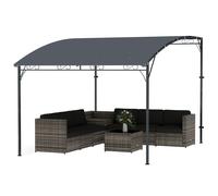 Outsunny Gazebo Pergola de jardin avec trous de drainage 3,8x2,8m Gris