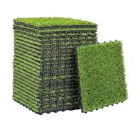 Outsunny Gazon Artificiel 22 pièces, Tapis Gazon Artificiel 30 x 30 cm, Hauteur d'herbe 25 mm, Drainage Automatique, pour Jardin, terrasse, Patio, Balcon, Vert