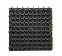 Outsunny Gazon Synthétique 22 Pièces Dalle Gazon Clipsable DIY 25mm Haute Densité Auto-drainant pour Balcon Jardin