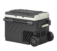 Outsunny Glacière Électrique Voiture 40L à Double Zone, Commande via Application, Poignée Télescopique, -20℃ à 20℃, Noir