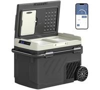 Outsunny Glacière Électrique Voiture 40L, Réfrigérateur Portable à Compression Jusqu'à -20 °C, Contrôle par Application, Mini Congélateur Compresseur pour Voiture, Camion, Bateau, Camping-Car, Noir