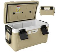 Outsunny Grande glacière passive de 42,6 l - Jusqu'à 72 heures de refroidissement - Avec poignée de valve de vidange en mousse polyuréthane - Portable - En polyéthylène haute densité - Sans