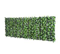 Outsunny Haie Artificielle Feuilles de Laurier Brise-Vue Jardin 3x1m Vert | Feuillage Réaliste, PE Anti-UV,