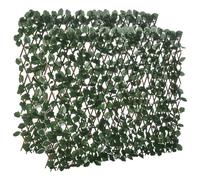 Outsunny Haie artificielle feuilles murale brise-vue 2 panneaux longueur ajustable 295 x 70 cm treillis extensible feuillage réaliste en PE vert