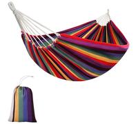 Outsunny Hamac de voyage multicolore coton-polyester 290x150 cm – charge max 150 kg