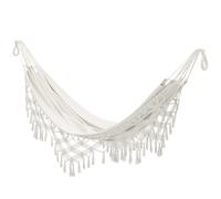 Outsunny Hamac Exterieur Bohème, Hamac de jardin Suspendu avec Frange et Sac de Transport extra large 288 x 150 cm, Beige