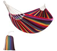 Outsunny Hamac Multicolore en Coton-Polyester Résistant 290x150cm Charge Max 150Kg Aosom France
