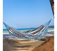 Outsunny Hamac Portable Hippie Chic Toile Multicolore Confort 3x1,5m Coton Polyester | Aosom France