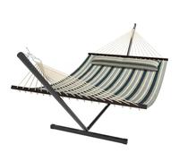 Outsunny Hamac sur Pied 353 cm avec Support Acier Coussin Amovible Vert