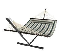 Outsunny Hamac sur Pied 353 cm Support Acier Barres d'écartement Vert