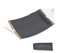 Outsunny Hamac suspendu 325 cm avec oreiller extra-long, tissu matelassé, poche pour magazines, intérieur et extérieur, gris
