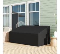 Outsunny Housse de canapé exterieur imperméable 3 places, housse de banc de jardin 600D tissu oxford, 218 x 111 x 63/101 cm, noir