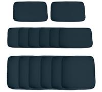 Outsunny Housses coussin salon jardin Lot 14 – 6 assises 8 dossiers, polyester déperlant Bleu
