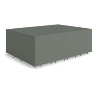 Outsunny Housse de meubles de jardin, housse salon de jardin imperméable, coupe-vent et anti-UV, bâche tissu Oxford 600D ultra-résistant, pour table et chaises d'extérieur, gris