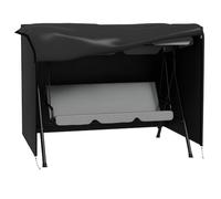 Outsunny Housse de Protection Balancelle 3 Places 2,05x1,24x1,64m Noir | Bâche Étanche, Oxford Haute Densité 600D