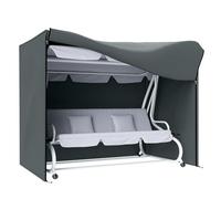 Outsunny Housse de protection pour balancelle 3 places - Imperméable - Résistant à l'hiver - Pour balancelle de jardin - Coupe-vent - Résistant aux UV - Tissu Oxford 420D - 220 x 125 x 172 cm - Gris