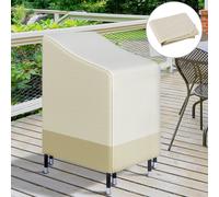 Outsunny Housse de Protection pour Chaise de Jardin Empilables Imperméable Tissu Oxford 600D 70 x 90 x 115 cm Beige Café