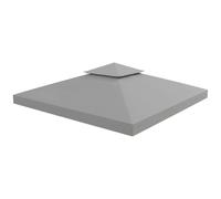 Outsunny Housse de remplacement pour pavillon 3 x 3 m étanche, toit double, orifices d'évacuation Gris clair