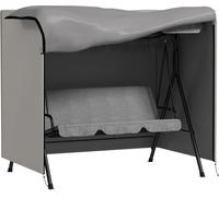 Outsunny Housse pour balançoire de jardin, housse de protection pour balançoire hollywoodienne, housse de protection, imperméable, protection solaire, Oxford, gris 177 x 114 x 152 cm
